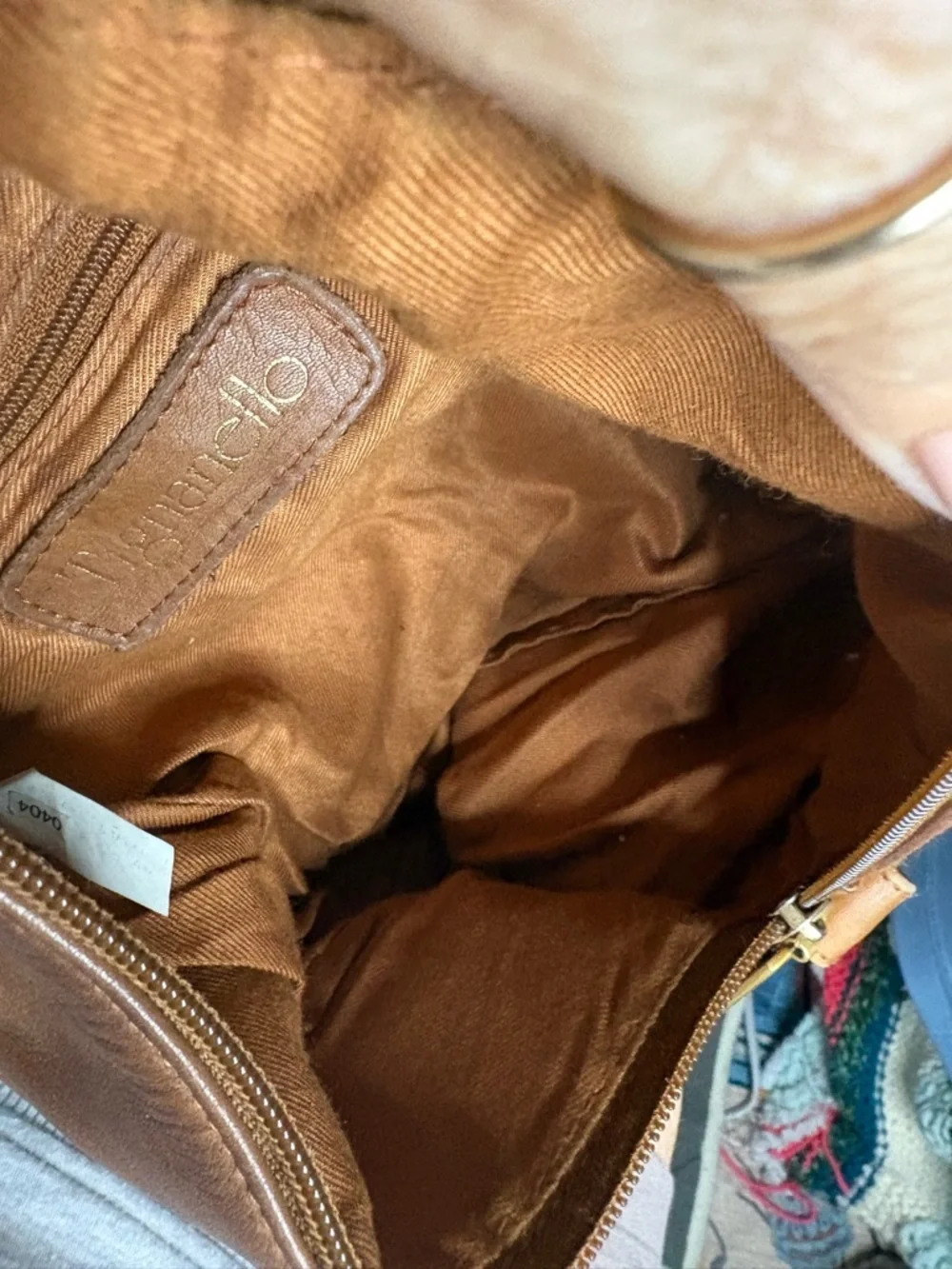 Tignanello Vintage Brown Leather Sling Backpack with Gold Hardware Boho Sleek - Picture 10 of 12